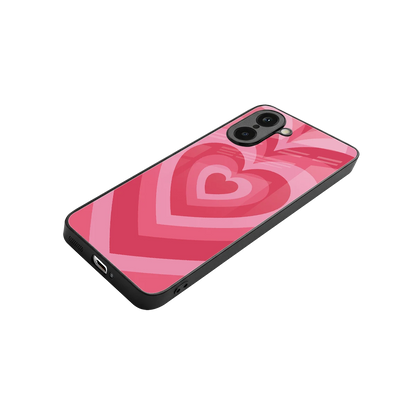 Y2K Pink Hearts stylish phone case for oneplus nord ce5 5g | glossy glass and slim fit