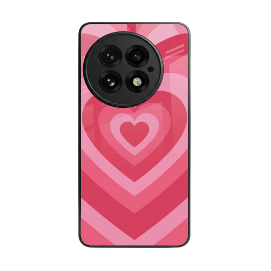 Y2K Pink Hearts back phone cover | glass case for oneplus 13