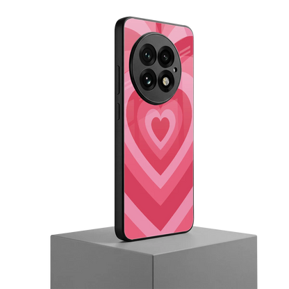 Y2K Pink Hearts oneplus 13 mobile cover | shockproof glass phone case