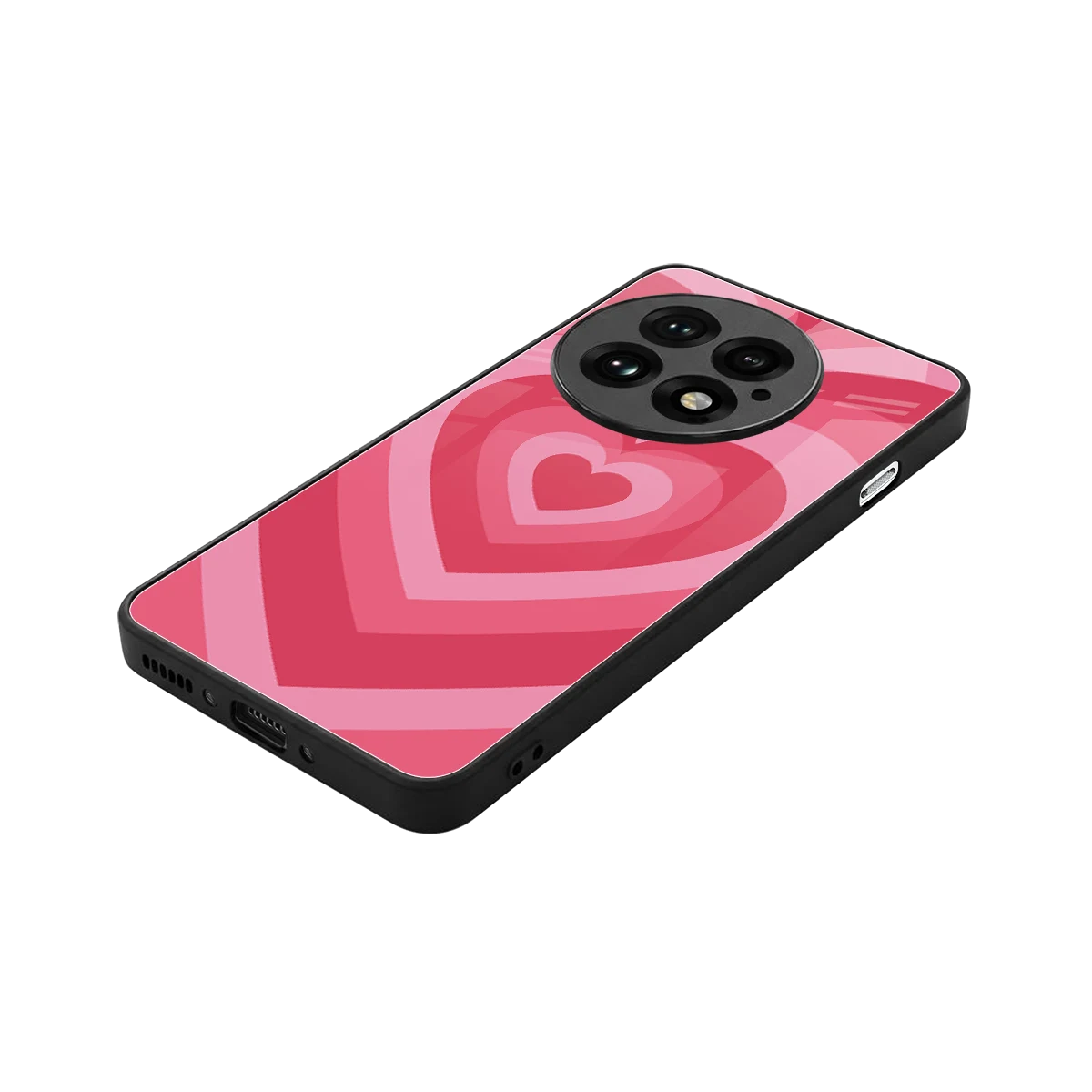 Y2K Pink Hearts stylish phone case for oneplus 13 | glossy glass and slim fit