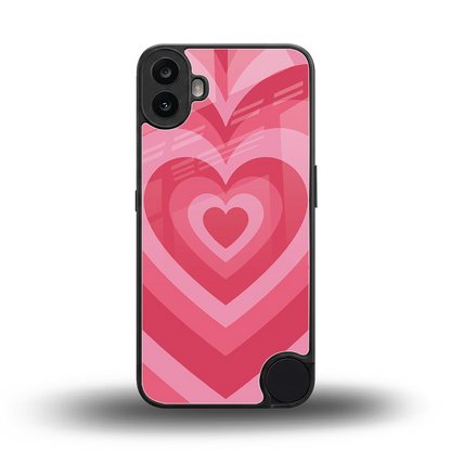 Y2K Pink Hearts back phone cover | glass case for cmf nothing phone 1