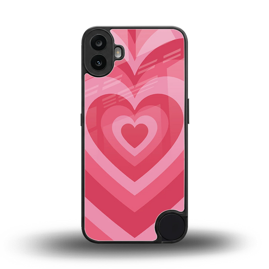 Y2K Pink Hearts back phone cover | glass case for cmf nothing phone 1