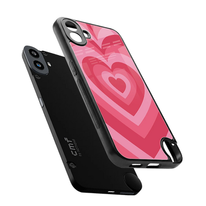 Y2K Pink Hearts sleek cmf nothing phone 1 cover with tempered glass back and TPU edges