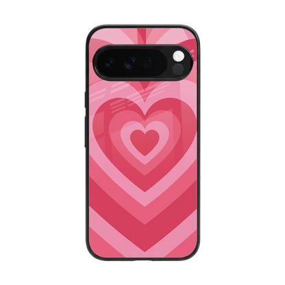 Y2K Pink Hearts back phone cover | glass case for google pixel 10 pro xl