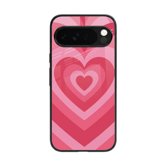 Y2K Pink Hearts back phone cover | glass case for google pixel 10 pro xl