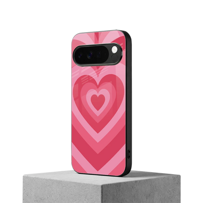 Y2K Pink Hearts google pixel 10 pro xl mobile cover | shockproof glass phone case