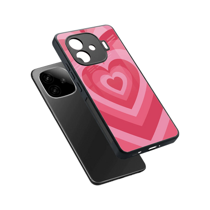 Y2K Pink Hearts sleek iqoo neo 10r 5g cover with tempered glass back and TPU edges