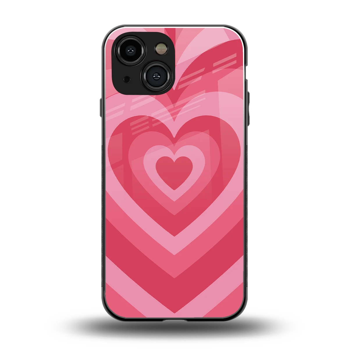 Y2K Pink Hearts back phone cover | glass case for iphone 13 mini