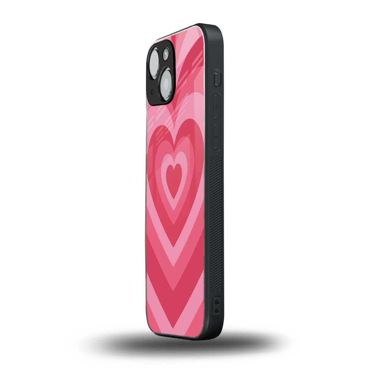 Y2K Pink Hearts iphone 13 mini mobile cover | shockproof glass phone case