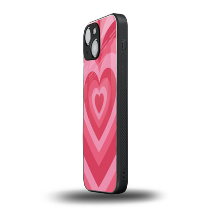 Y2K Pink Hearts iphone 13 mini mobile cover | shockproof glass phone case