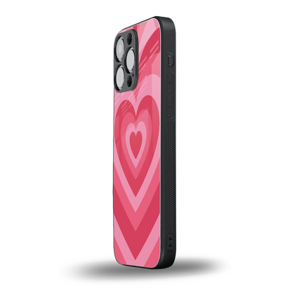 Y2K Pink Hearts iphone 12 pro max mobile cover | shockproof glass phone case