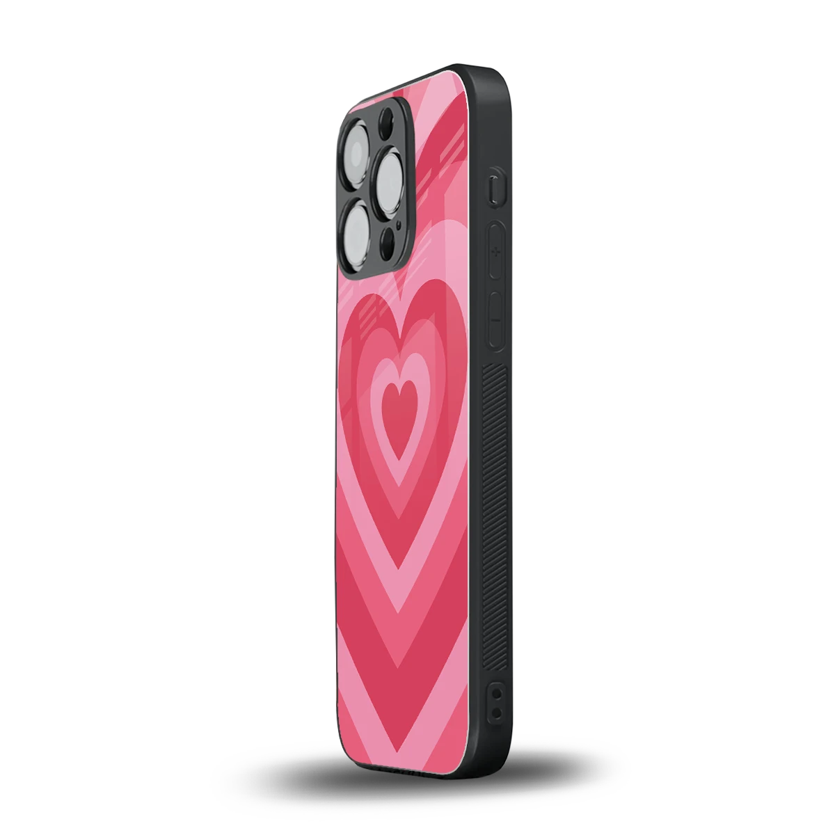 Y2K Pink Hearts iphone 13 pro mobile cover | shockproof glass phone case