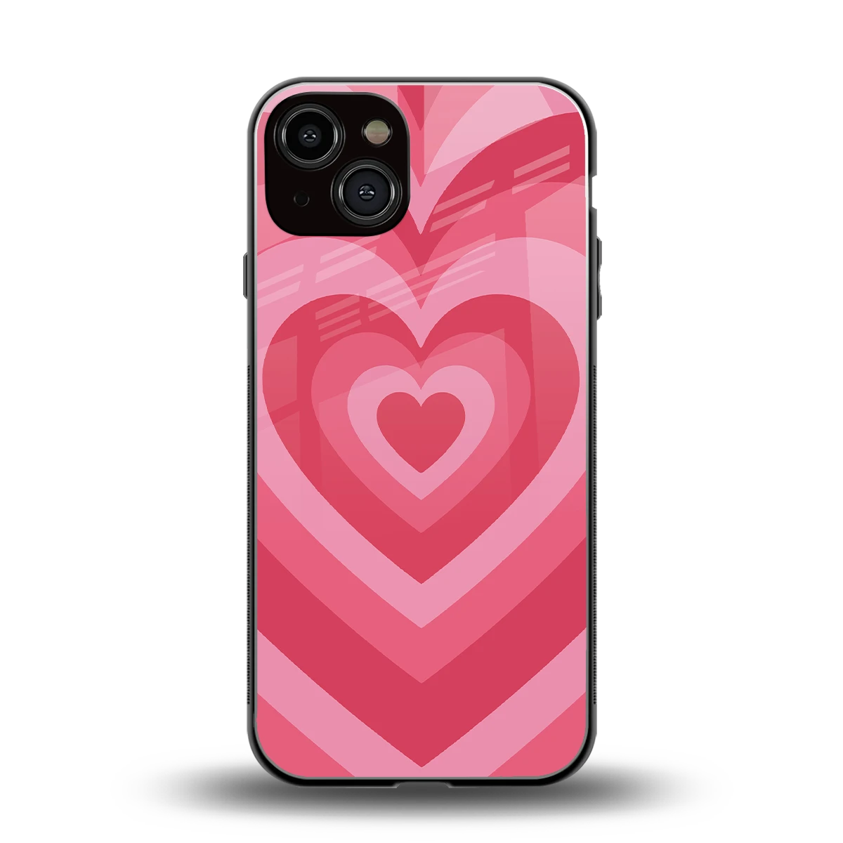 Y2K Pink Hearts back phone cover | glass case for iphone 13