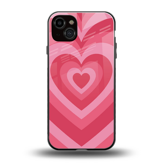 Y2K Pink Hearts back phone cover | glass case for iphone 14 plus