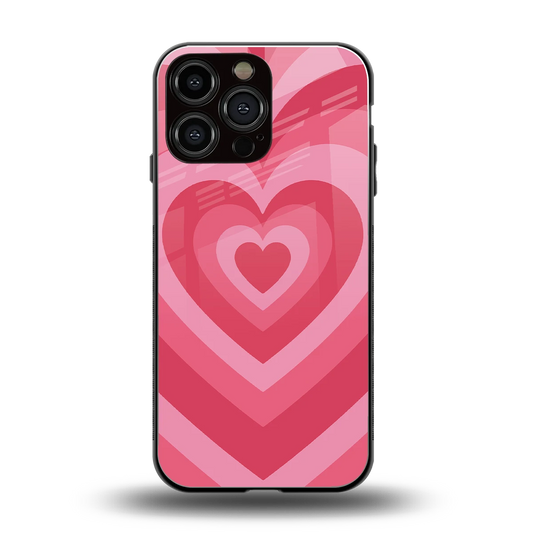 Y2K Pink Hearts back phone cover | glass case for iphone 15 pro max