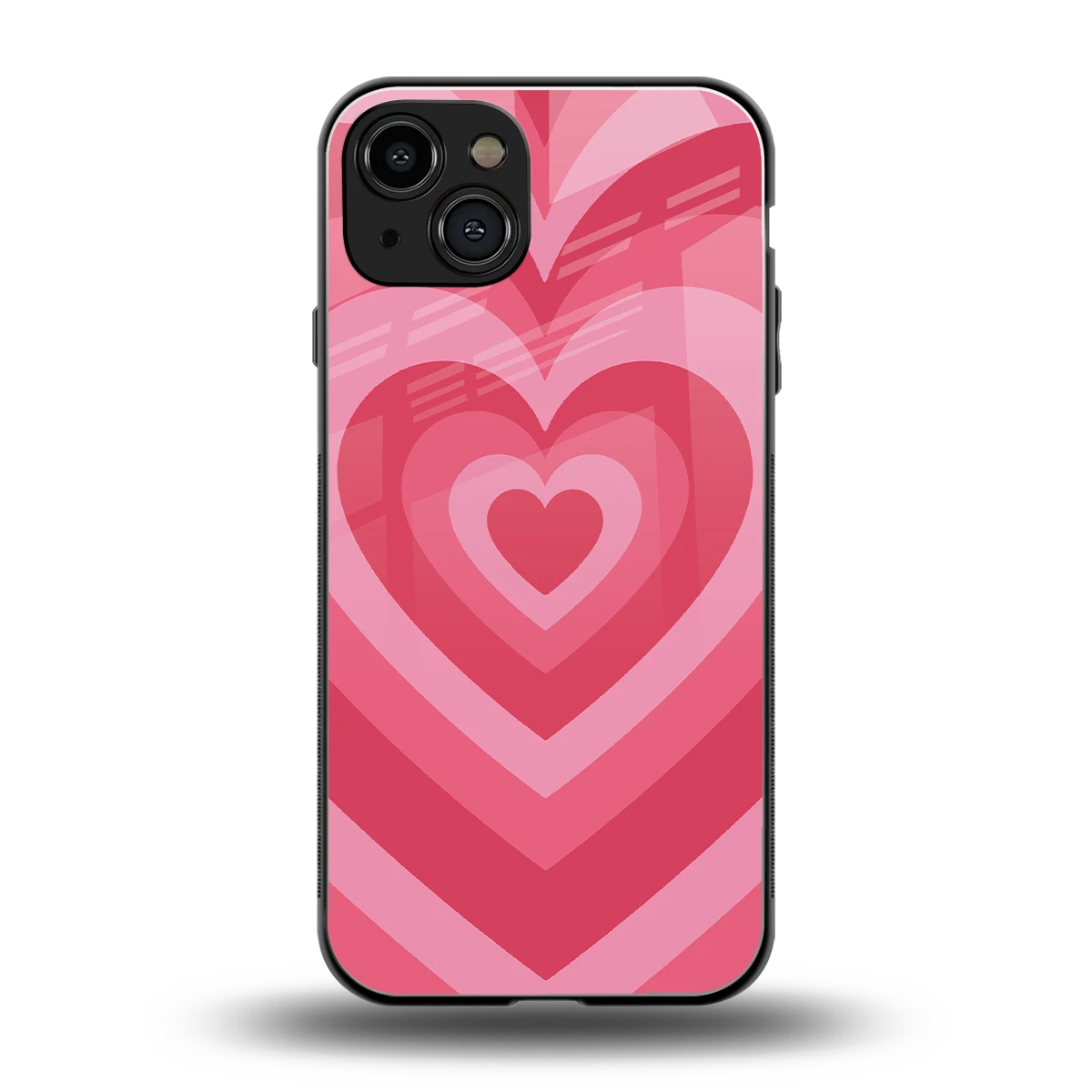 Y2K Pink Hearts back phone cover | glass case for iphone 15