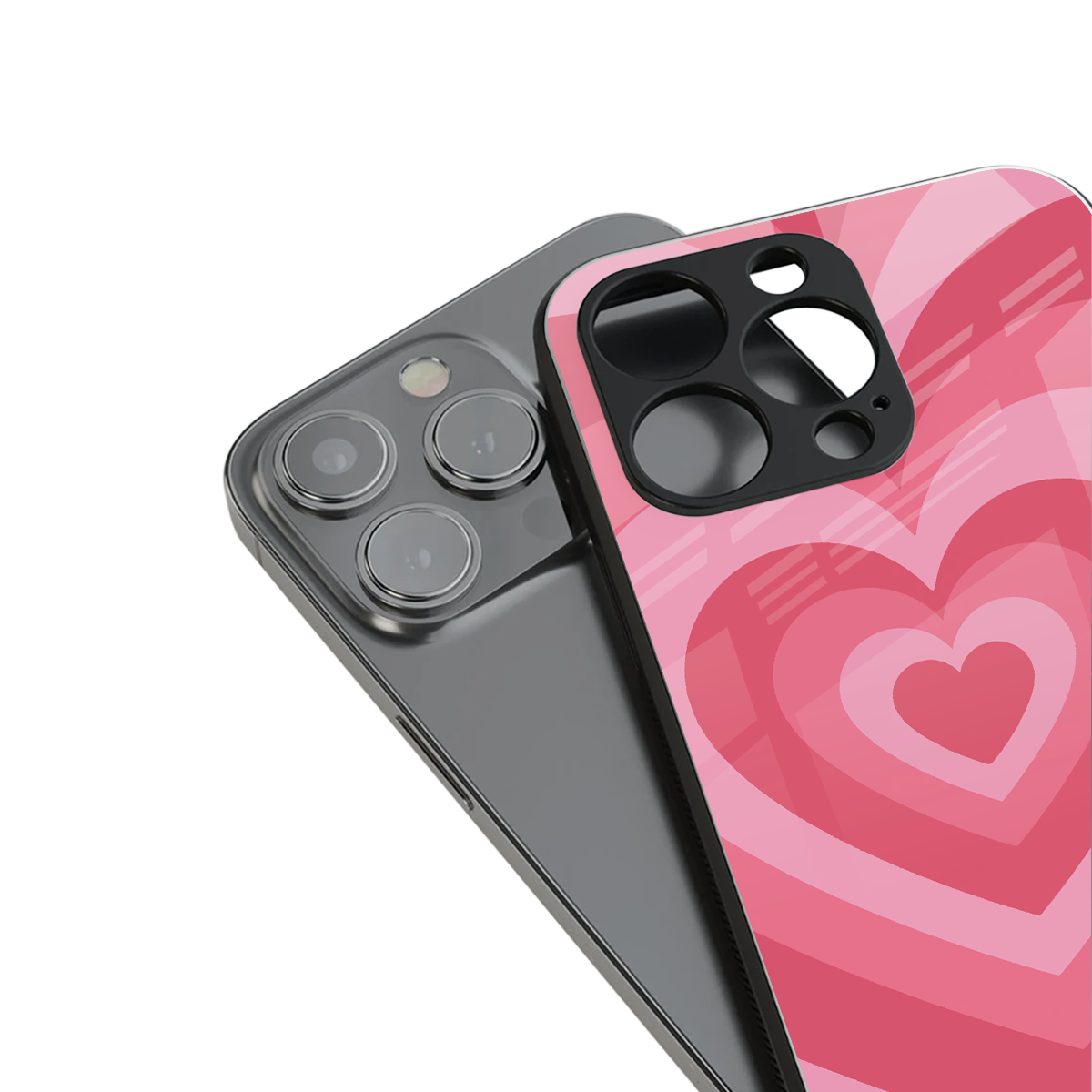 Y2K Pink Hearts Phone Case for Iphone 16 | Glass Case