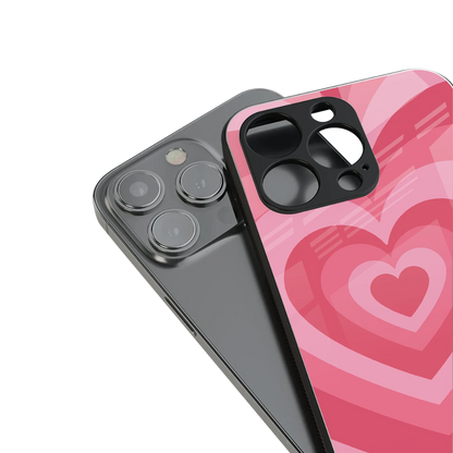 Y2K Pink Hearts stylish phone case for iPhone 16 | glossy glass and slim fit