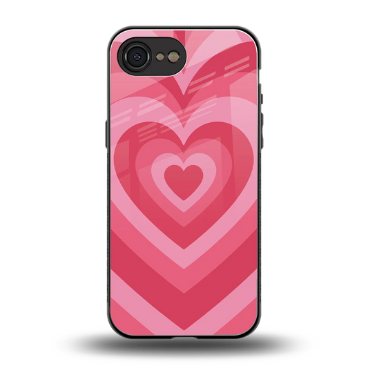 Y2K Pink Hearts back phone cover | glass case for iphone 16e