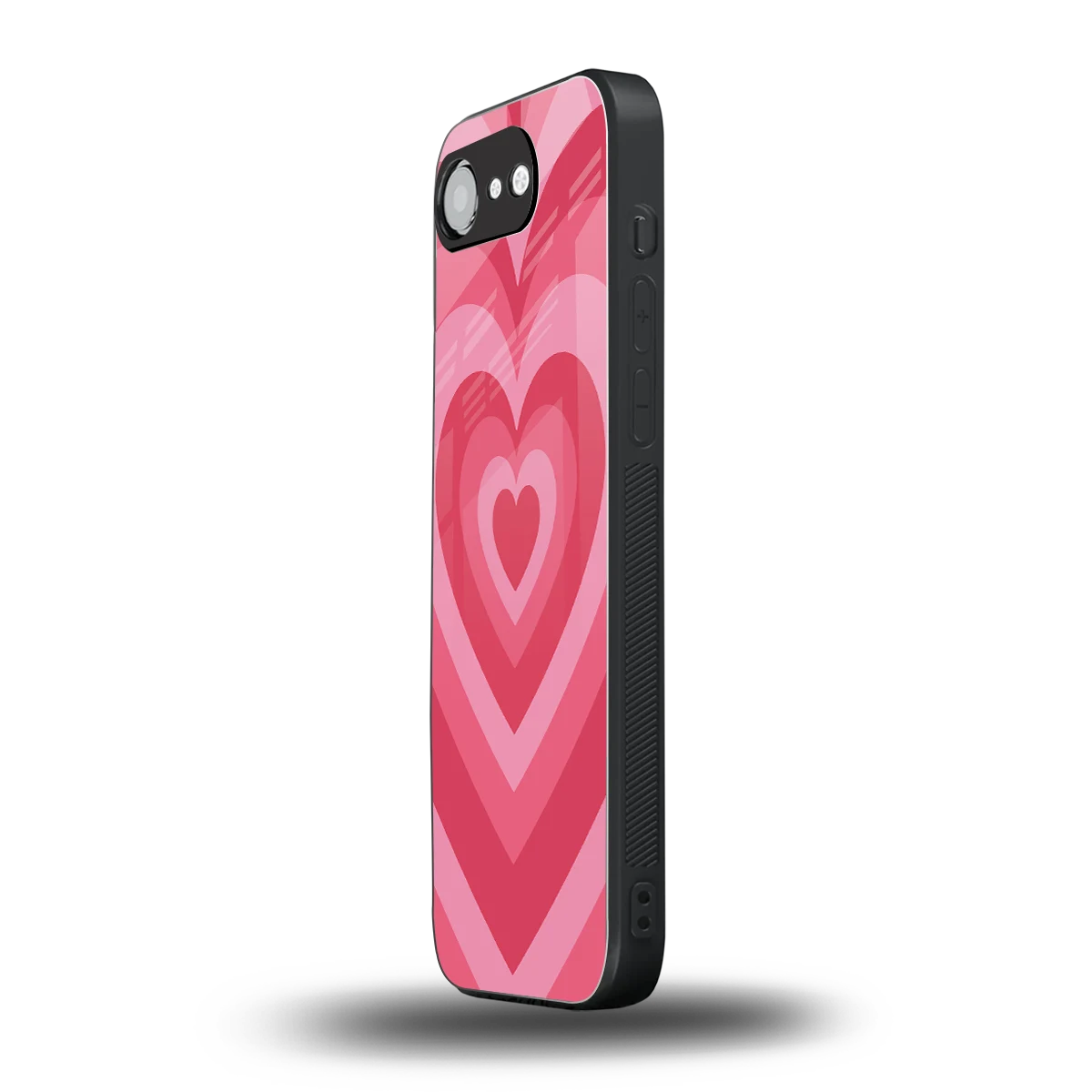 Y2K Pink Hearts iphone 16e mobile cover | shockproof glass phone case