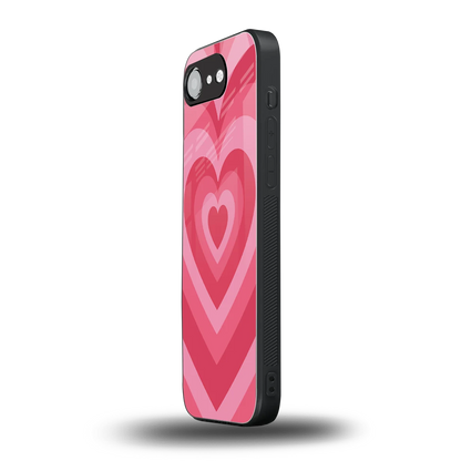 Y2K Pink Hearts iphone 16e mobile cover | shockproof glass phone case