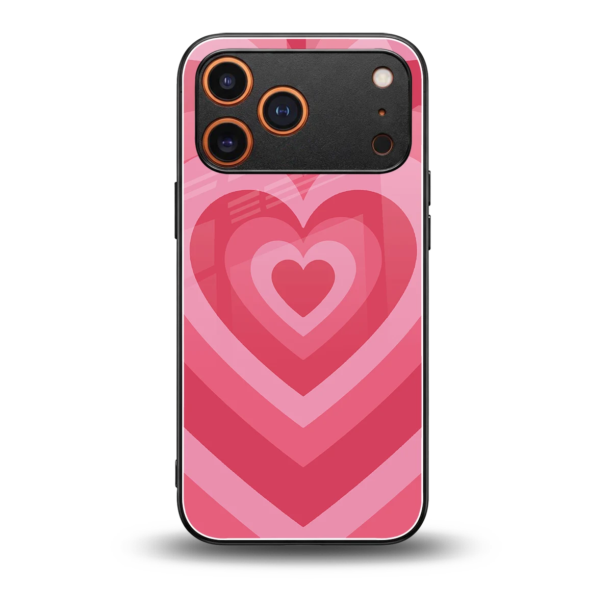Y2K Pink Hearts back phone cover | glass case for iphone 17 pro max