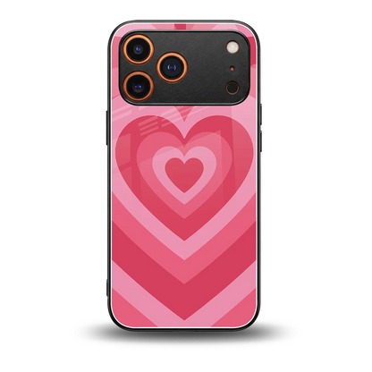 Y2K Pink Hearts back phone cover | glass case for iphone 17 pro max