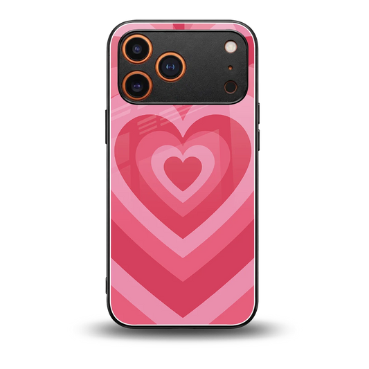 Y2K Pink Hearts back phone cover | glass case for iphone 17 pro max