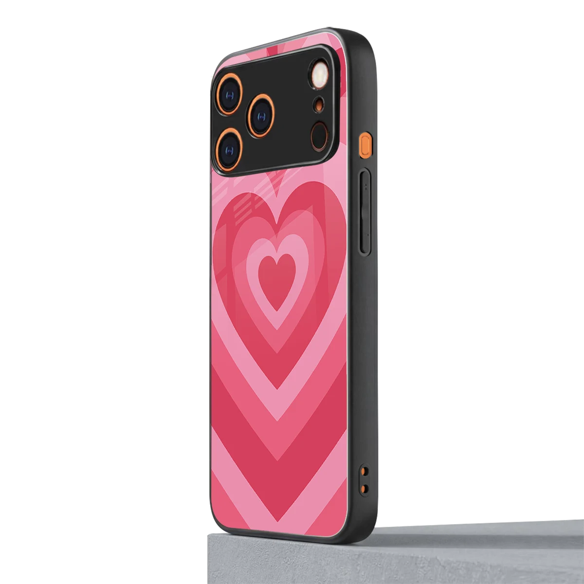 Y2K Pink Hearts iphone 17 pro max mobile cover | shockproof glass phone case
