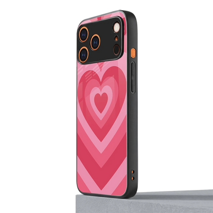 Y2K Pink Hearts iphone 17 pro max mobile cover | shockproof glass phone case