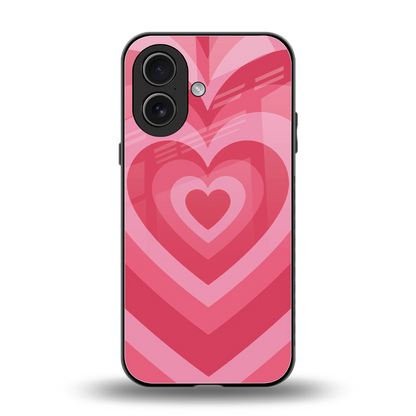 Y2K Pink Hearts back phone cover | glass case for iphone 17
