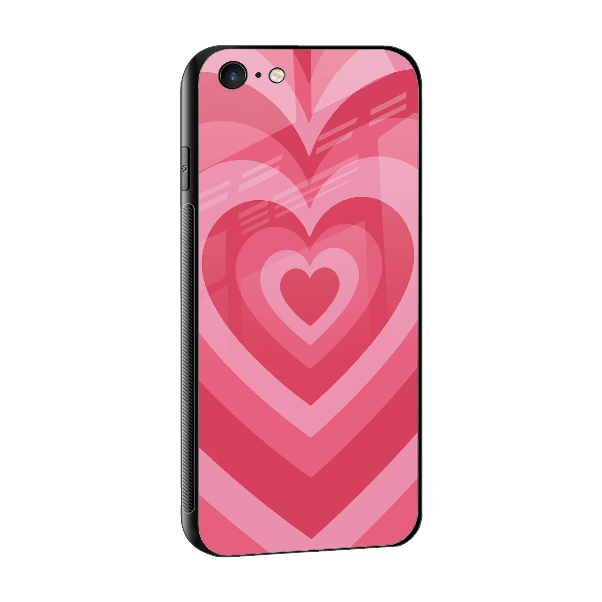 Y2K Pink Hearts sleek iphone 6 cover with tempered glass back and TPU edges