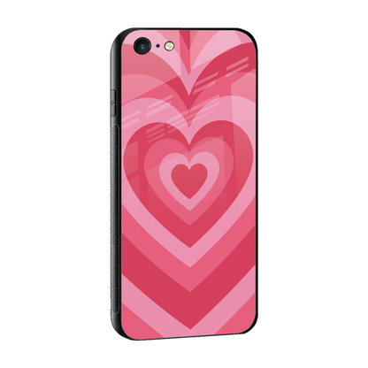 Y2K Pink Hearts sleek iphone 6s cover with tempered glass back and TPU edges