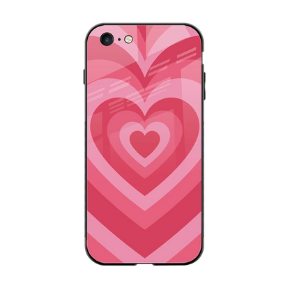 Y2K Pink Hearts back phone cover | glass case for iphone 6