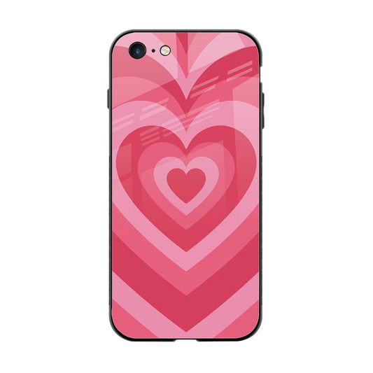 Y2K Pink Hearts back phone cover | glass case for iphone 6