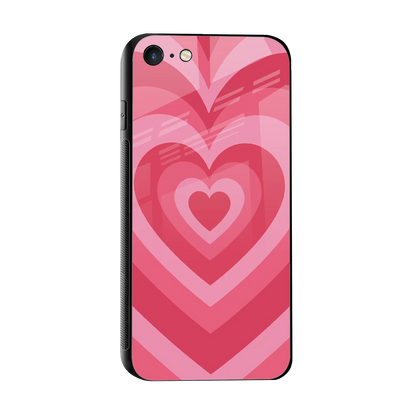 Y2K Pink Hearts sleek iphone 7 cover with tempered glass back and TPU edges