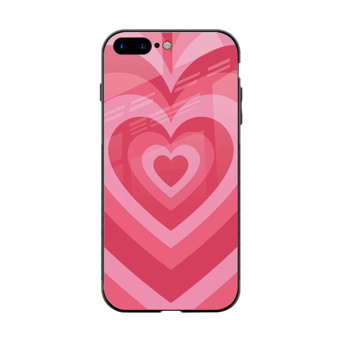Y2K Pink Hearts back phone cover | glass case for iphone 8 plus