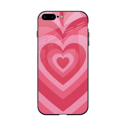 Y2K Pink Hearts back phone cover | glass case for iphone 8 plus
