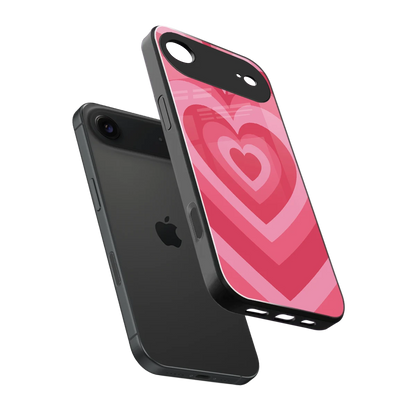 Y2K Pink Hearts sleek iphone air cover with tempered glass back and TPU edges
