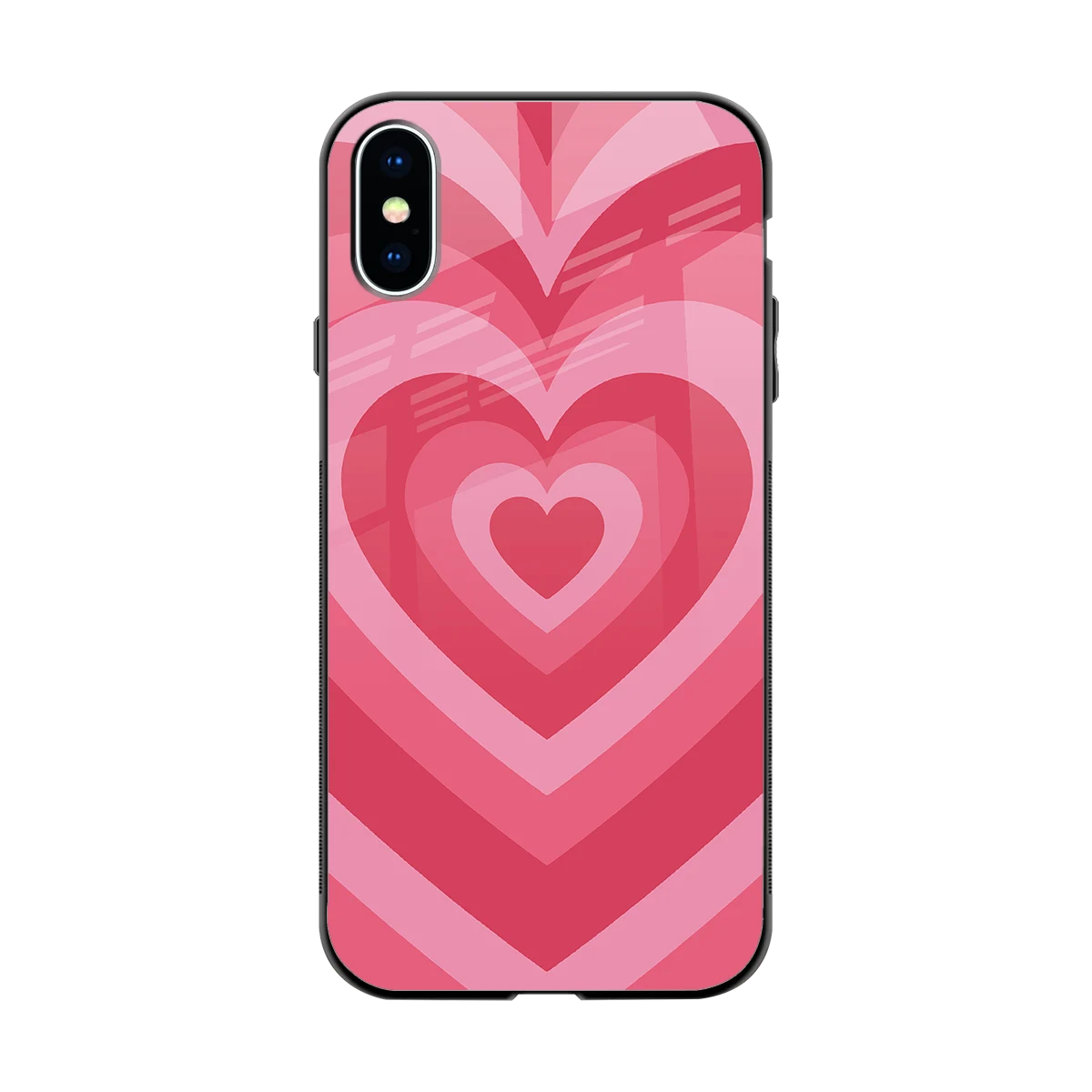 Y2K Pink Hearts back phone cover | glass case for iphone x