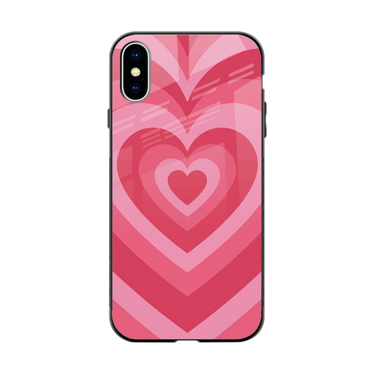Y2K Pink Hearts back phone cover | glass case for iphone xs