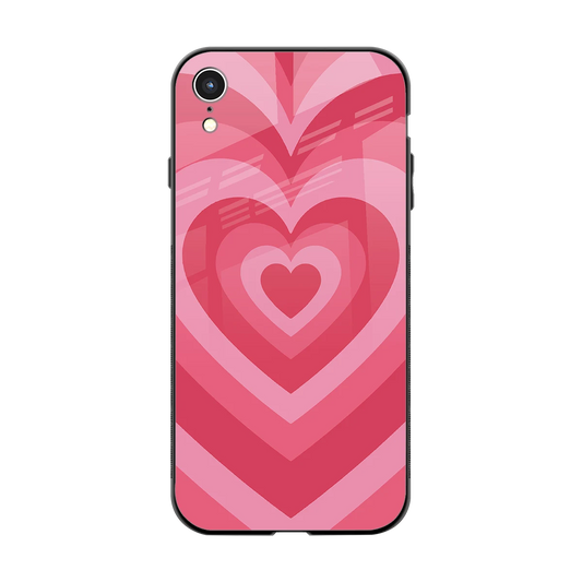 Y2K Pink Hearts back phone cover | glass case for iphone xr