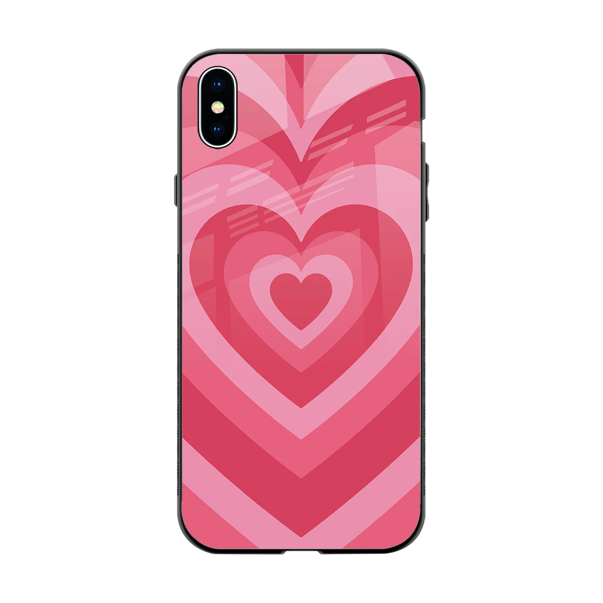 Y2K Pink Hearts back phone cover | glass case for iphone xs max