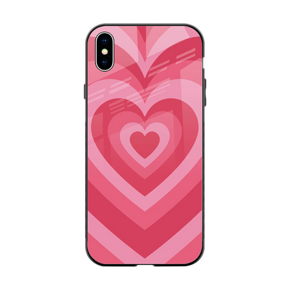 Y2K Pink Hearts back phone cover | glass case for iphone xs max