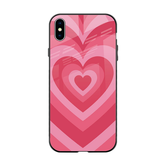 Y2K Pink Hearts back phone cover | glass case for iphone xs max