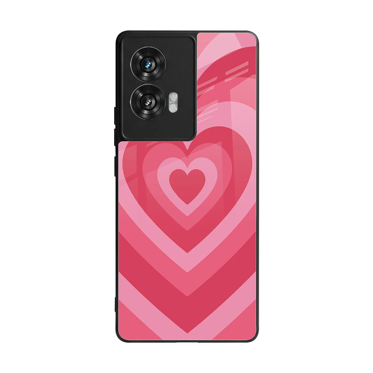 Y2K Pink Hearts back phone cover | glass case for motorola edge 50 fusion