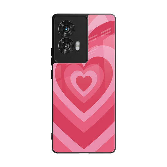 Y2K Pink Hearts back phone cover | glass case for motorola edge 50 fusion