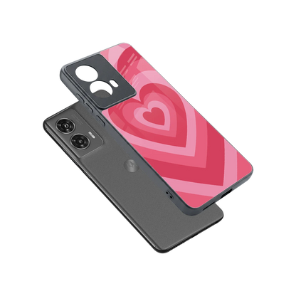 Y2K Pink Hearts sleek motorola edge 50 fusion cover with tempered glass back and TPU edges