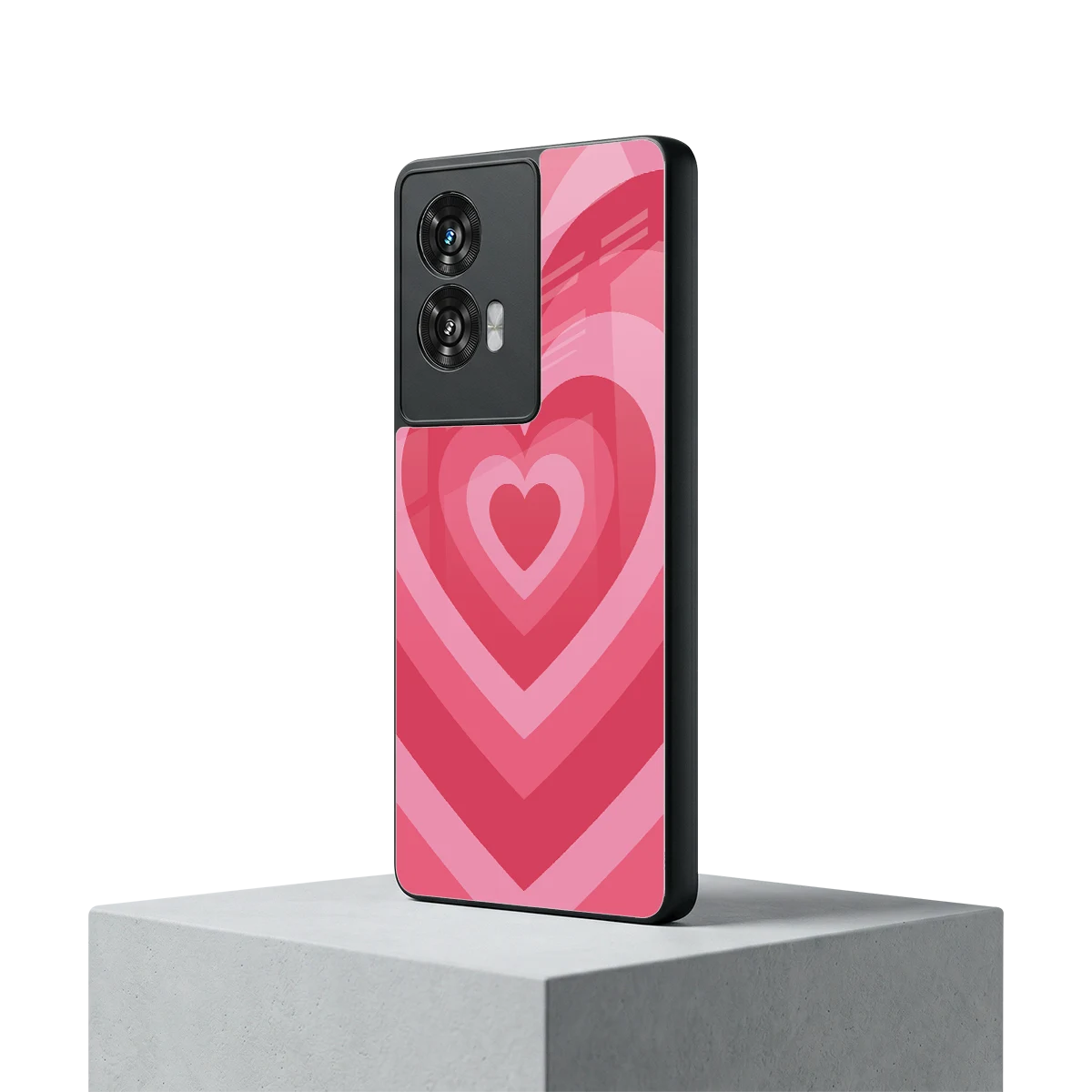 Y2K Pink Hearts motorola edge 50 fusion mobile cover | shockproof glass phone case