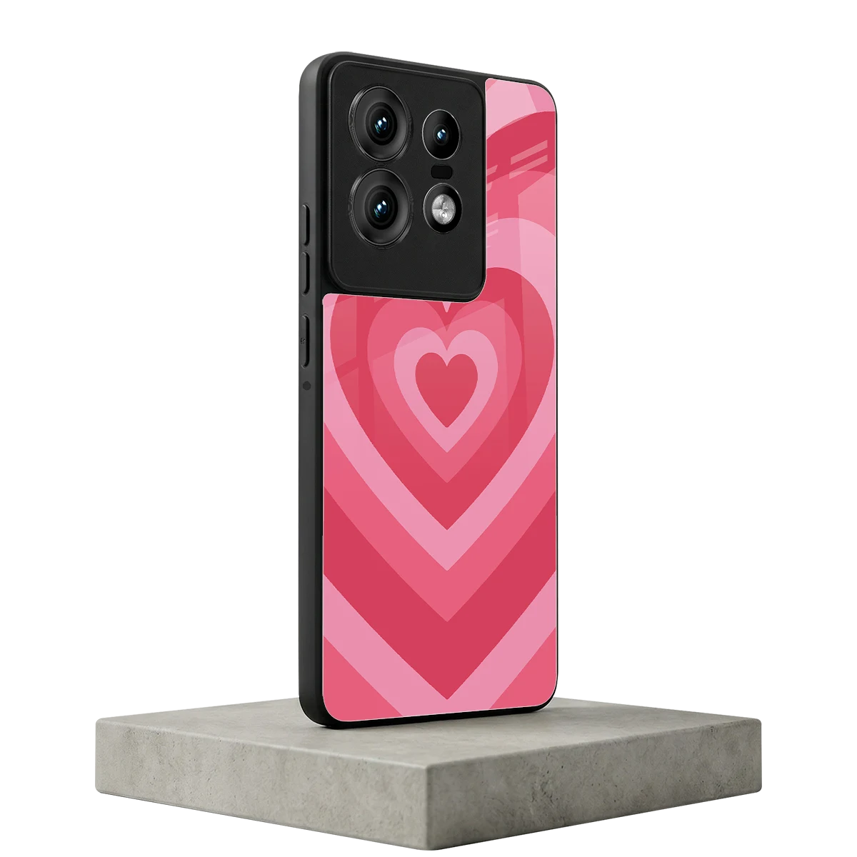 Y2K Pink Hearts motorola edge 50 pro mobile cover | shockproof glass phone case